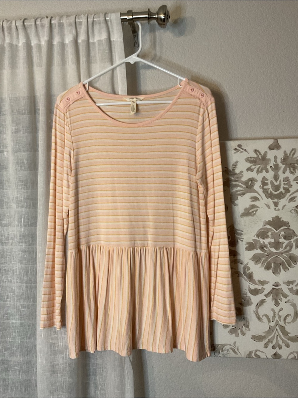 Matilda Jane Peach & Cream Striped Peplum Tunic